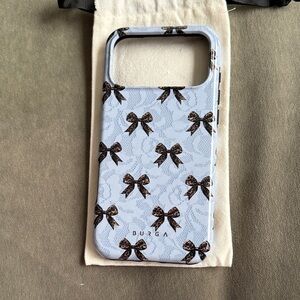 Burga Elegant Bow Design Phone Case - Light Blue - IPhone 17 pro max